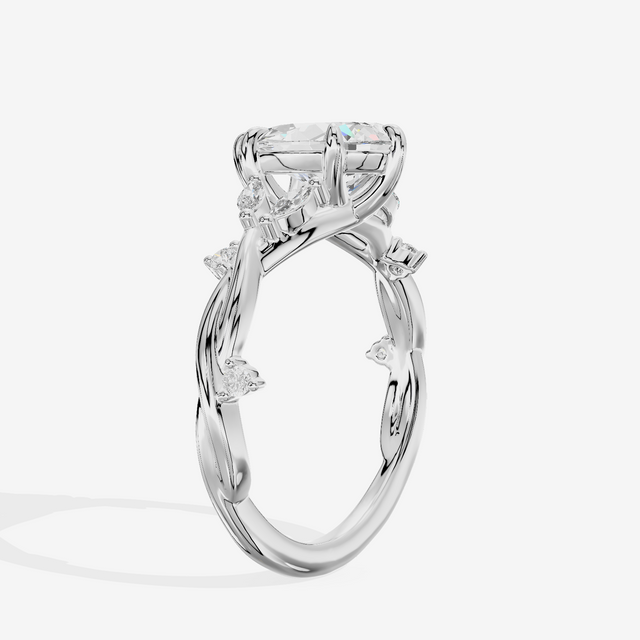 Twined Vowsae Pear Twisted Engagement Ring (1/6 ct. tw.) in 14K White Gold