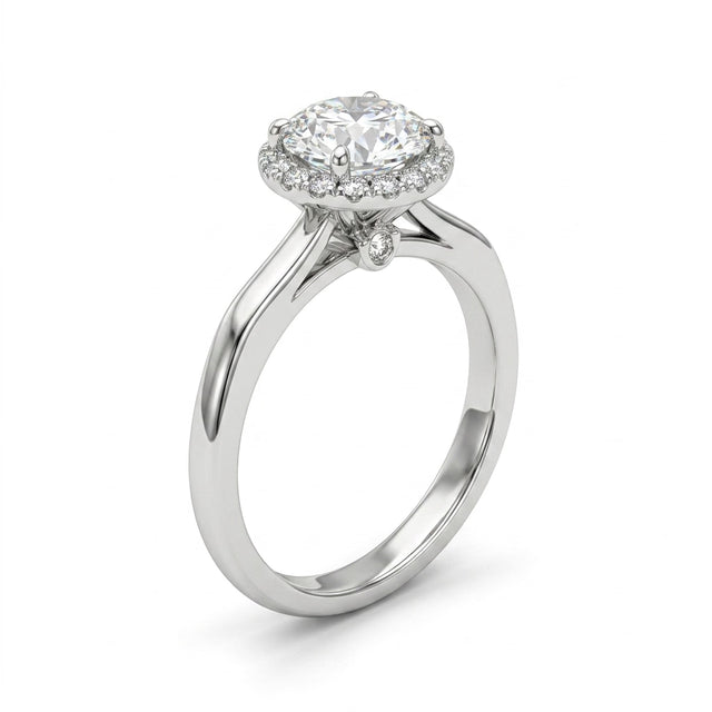 Halo Round Engagement Ring (1.07 ct. tw.) in 18K White Gold