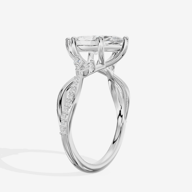 Petite Twine Marquise Twisted Engagement Ring (1/5 ct. tw.) in Platinum