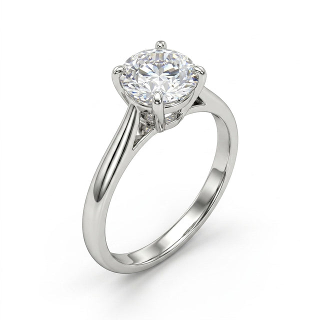 Solitaire Round Engagement Ring (2 ct.) in Platinum
