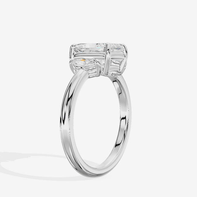 Classic Sincere Three Stone Radiant Engagement Ring (1/3 ct. tw.) in 14K White Gold