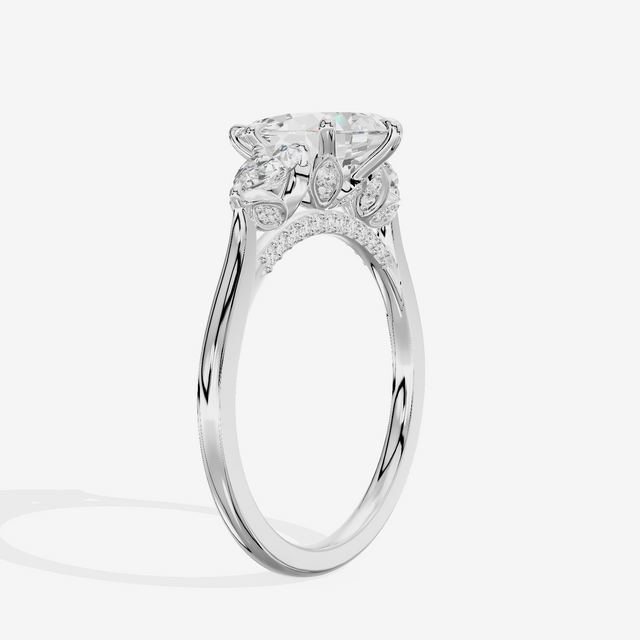 Modern Sincere Three Stone Pear Engagement Ring (1/2 ct. tw.) in 18K White Gold