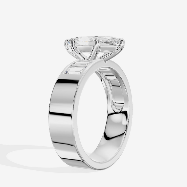 Grand Sincere Marquise Engagement Ring with Side Stones (3/5 ct. tw.) in 18K White Gold