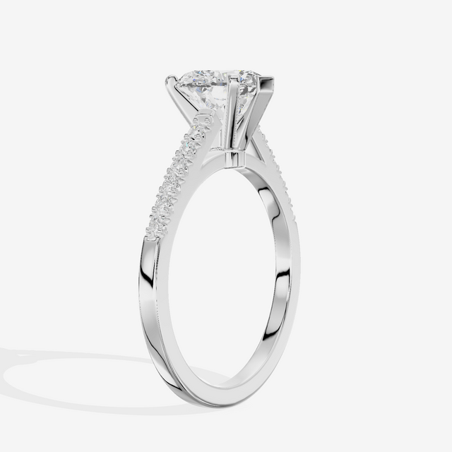 Sworn Vowsae Heart Engagement Ring with Side Stones (1/10 ct. tw.) in Platinum