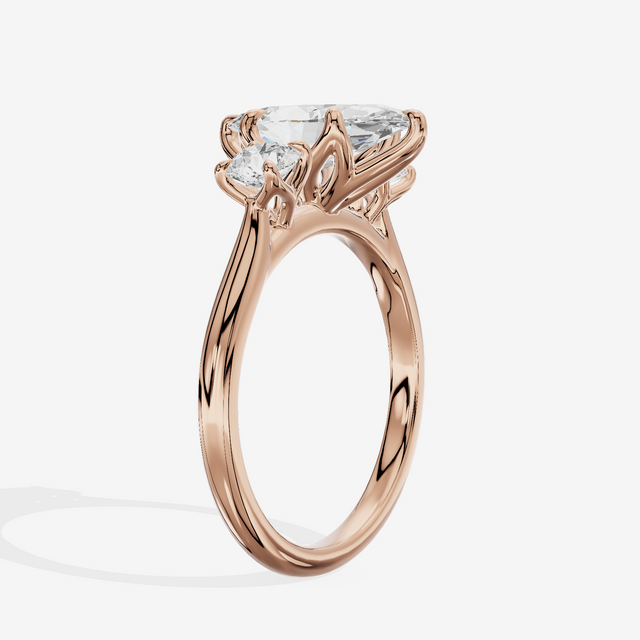 Eternal Sincere Three Stone Marquise Engagement Ring (1/2 ct. tw.) in 14K Rose Gold