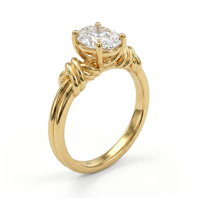 Solitaire Oval Engagement Ring (2.03 ct.) in 18K Yellow Gold