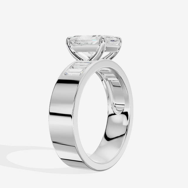 Grand Sincere Radiant Engagement Ring with Side Stones (3/5 ct. tw.) in Platinum