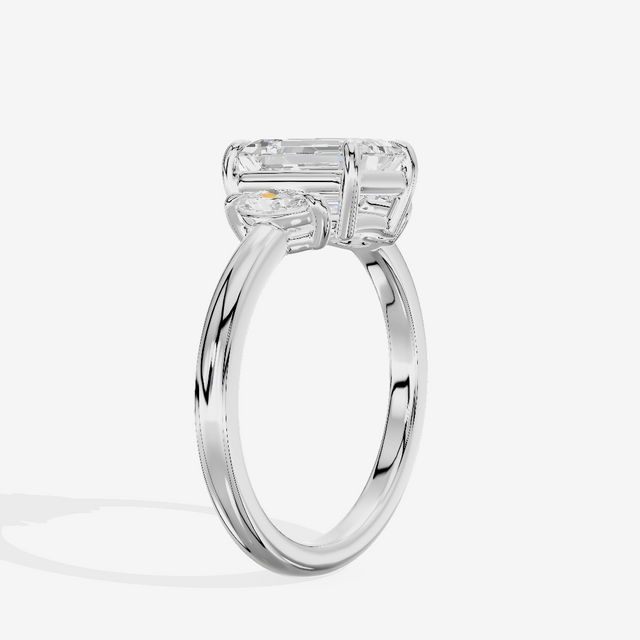 Classic Sincere Three Stone Emerald Engagement Ring (1/3 ct. tw.) in 14K White Gold