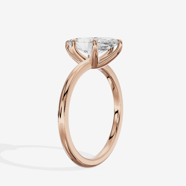Sincere Cathedral 1.5mm Marquise Six-Prong Engagement Ring in 18K Rose Gold