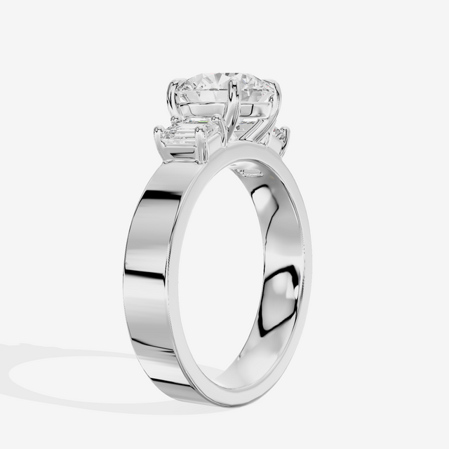 Vintage Vowsae Three Stone Round Engagement Ring (1/2 ct. tw.) in Platinum