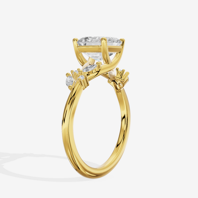 Vintage Trueheart Asscher Engagement Ring (1/6 ct. tw.) in 14K Yellow Gold