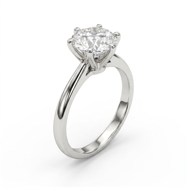 Cathedral Solitaire Round Engagement Ring (2 ct.) in Platinum