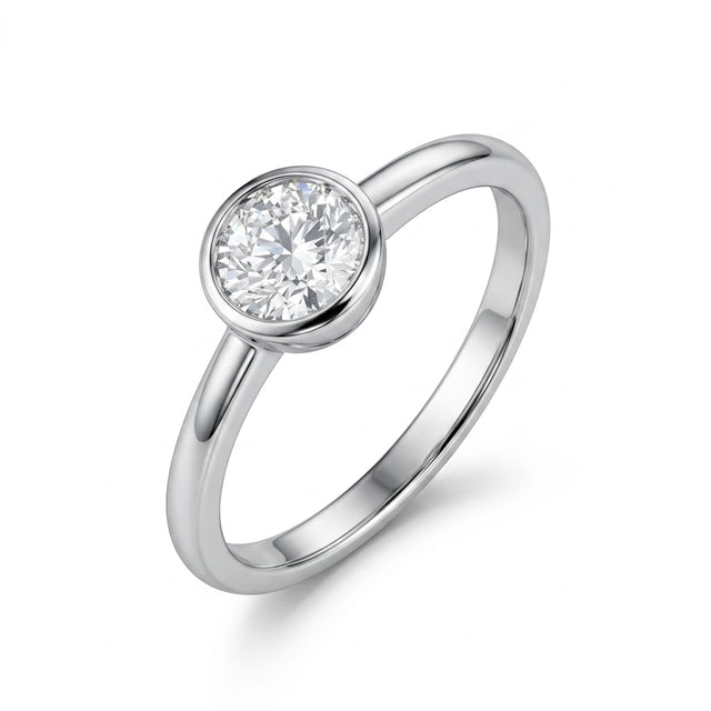 Round Engagement Ring (1.04 ct.) in 18K White Gold