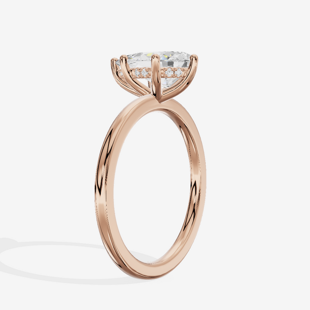 Vowsae Hidden Halo Pear Engagement Ring (1/20 ct. tw.) in 14K Rose Gold