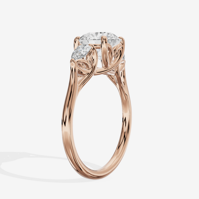Grand Vowsae Three Stone Round Engagement Ring (2/5 ct. tw.) in 18K Rose Gold