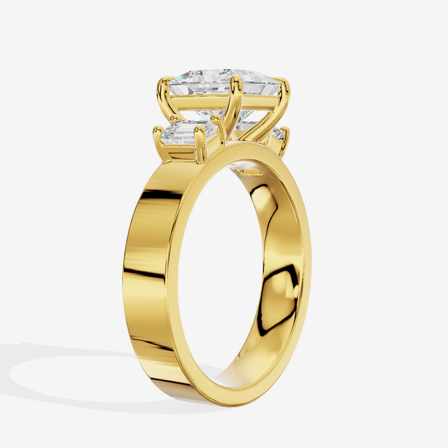 Vintage Vowsae Three Stone Princess Engagement Ring (1/2 ct. tw.) in 18K Yellow Gold