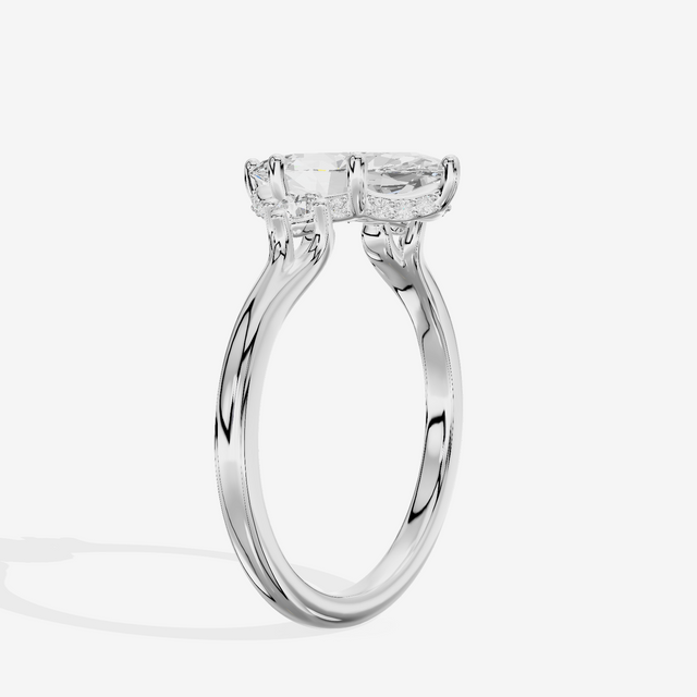 Sincere Three Stone Marquise Engagement Ring (1/6 ct. tw.) in 14K White Gold