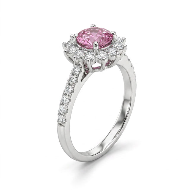 Halo Pavé Round Engagement Ring (1.1 ct. tw.) in Platinum