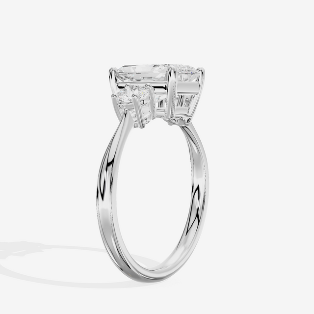 Grand Sincere Three Stone Radiant Engagement Ring (1/3 ct. tw.) in 14K White Gold