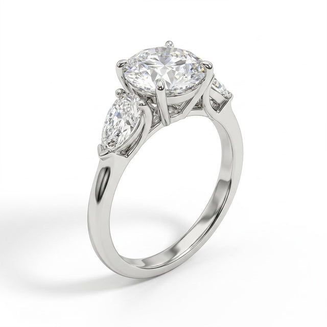 Three Stone Round Engagement Ring (3.02 ct. tw.) in Platinum