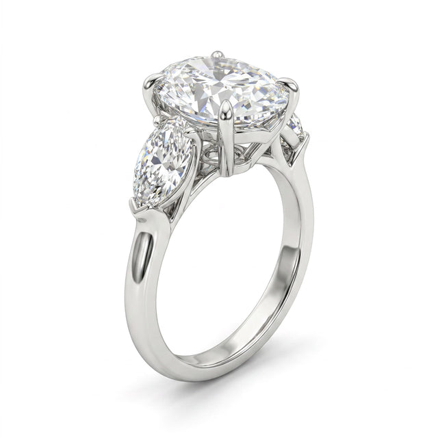 Three Stone Oval Engagement Ring (10.06 ct. tw.) in Platinum