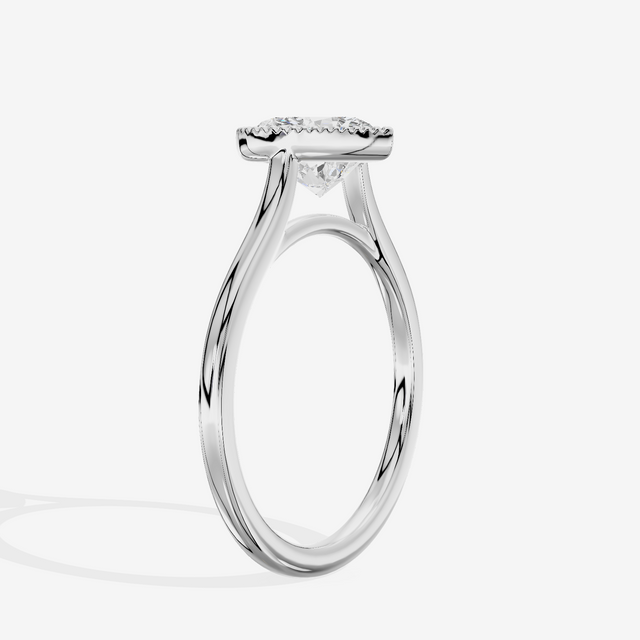 Modern Coeurine 1.5mm Heart Bezel Engagement Ring in Platinum