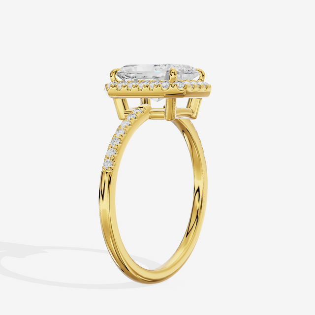 Vowsae Halo Radiant Engagement Ring (1/5 ct. tw.) in 18K Yellow Gold