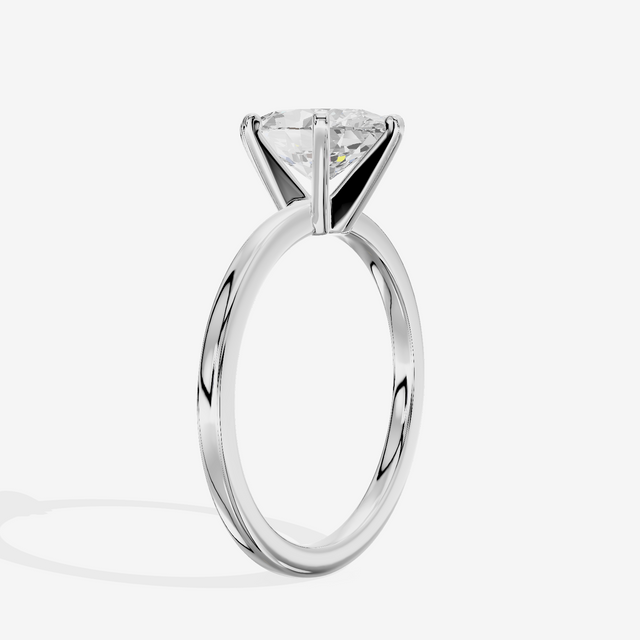 Petite Sincere 1.5mm Oval Six-Prong Engagement Ring in 14K White Gold