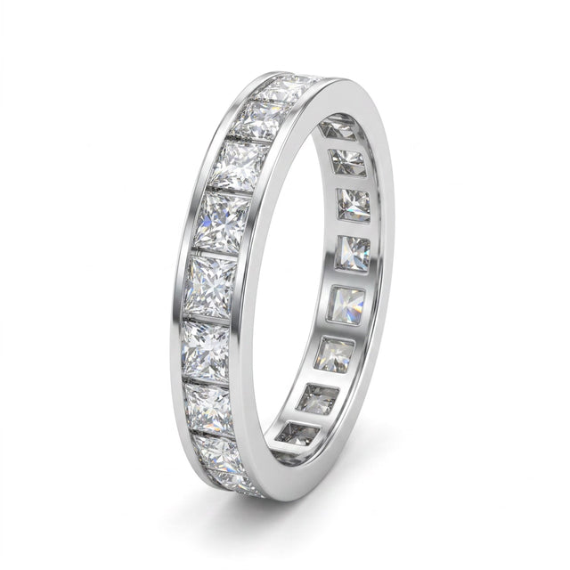 Low Profile Eternity Round Wedding Band (1/8 ct. tw.) in 18K White Gold