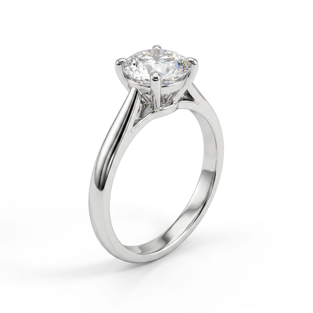 Solitaire Round Engagement Ring (2.1 ct.) in Platinum