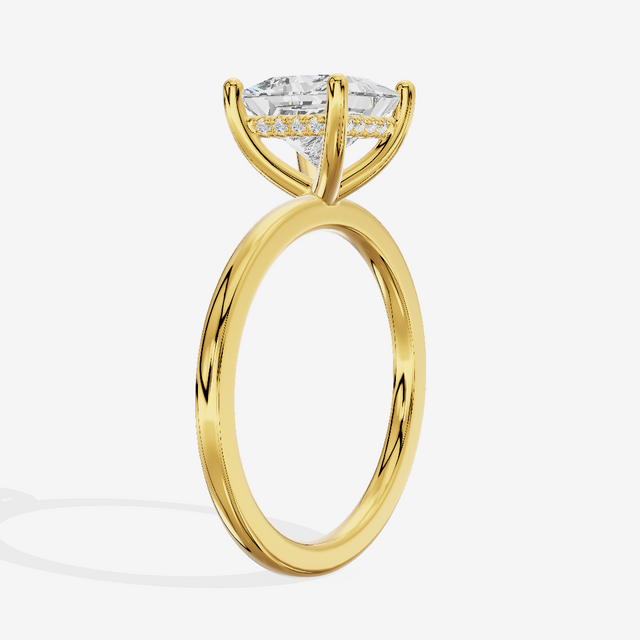 Vowsae Hidden Halo Princess Engagement Ring (1/20 ct. tw.) in 18K Yellow Gold