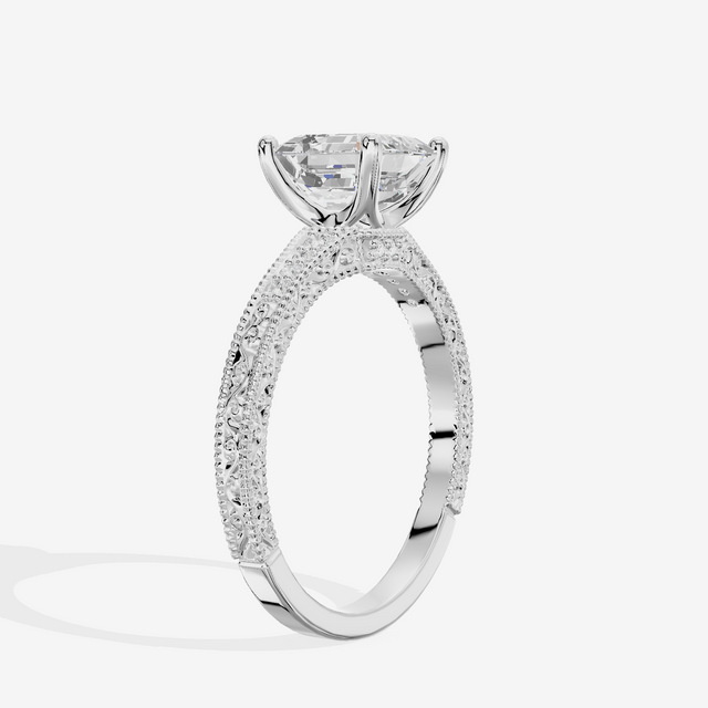 Vintage Sincere Asscher Engagement Ring (1/10 ct. tw.) in 14K White Gold