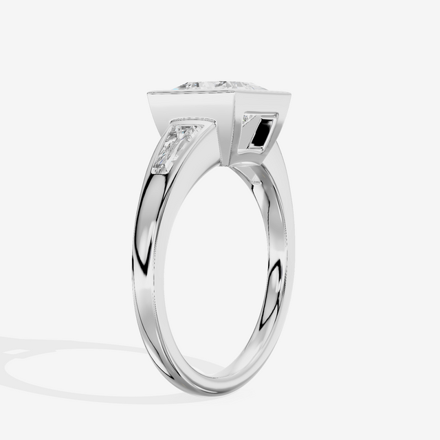 Modern Triade Princess Three Stone Engagement Ring (1/2 ct. tw.) in 14K White Gold