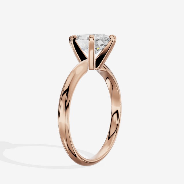 Classic Vowsae 2.5mm Oval Six-Prong Engagement Ring in 14K Rose Gold