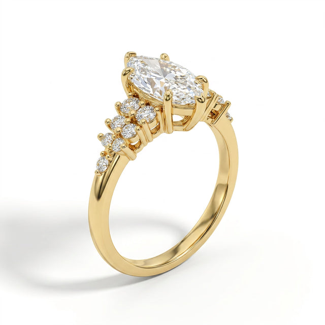 Cluster Marquise Engagement Ring (3 ct. tw.) in 18K Yellow Gold