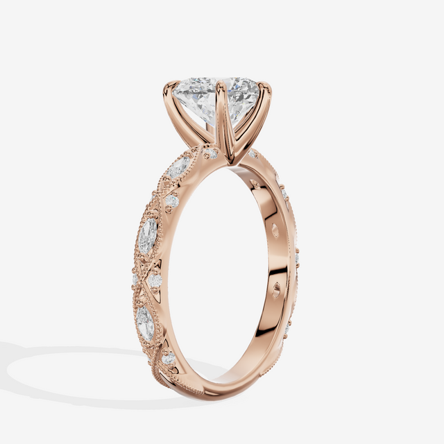 Vintage Whisper Heart Engagement Ring (1/4 ct. tw.) in 18K Rose Gold
