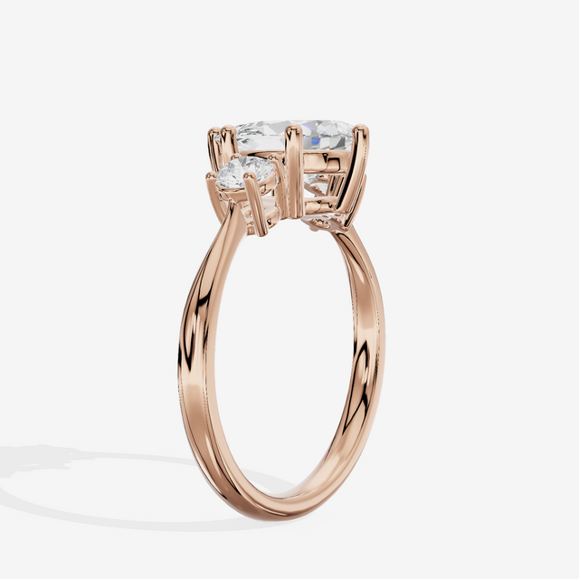 Grand Sincere Three Stone Pear Engagement Ring (1/3 ct. tw.) in 14K Rose Gold