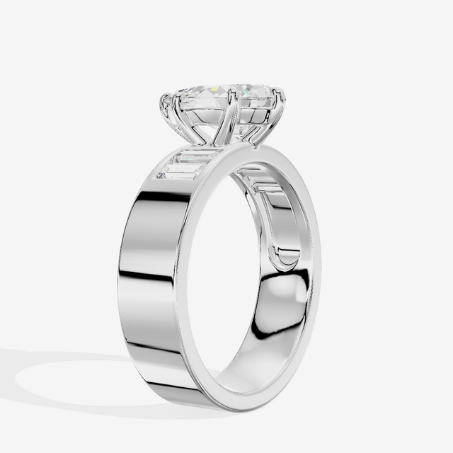 Grand Sincere Pear Engagement Ring with Side Stones (3/5 ct. tw.) in 18K White Gold