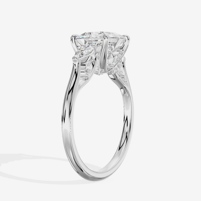 Classic Vowsae Three Stone Princess Engagement Ring (3/5 ct. tw.) in 14K White Gold