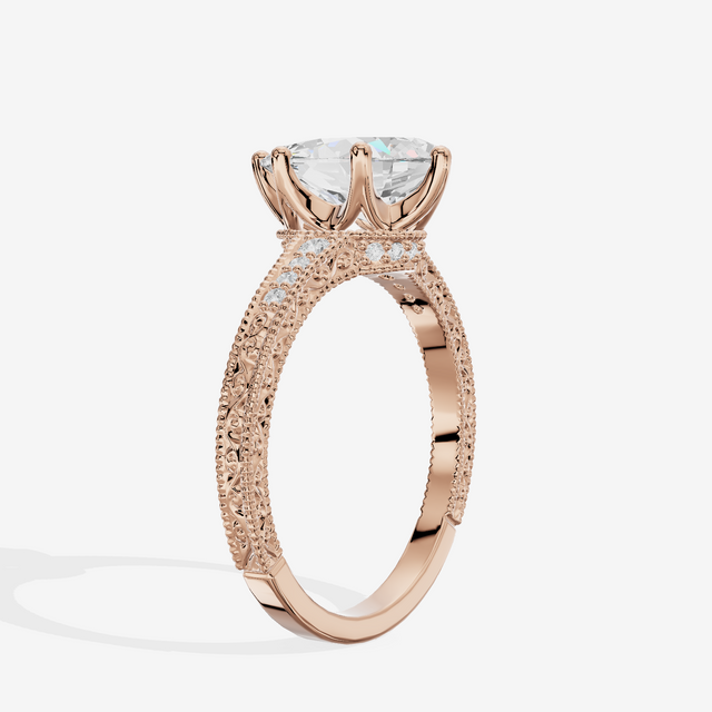 Vintage Sincere Pear Engagement Ring (1/10 ct. tw.) in 18K Rose Gold
