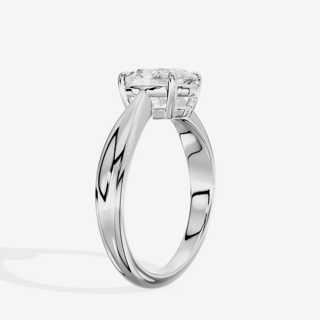 Aimora Trellis 2mm Oval Solitaire Engagement Ring in Platinum