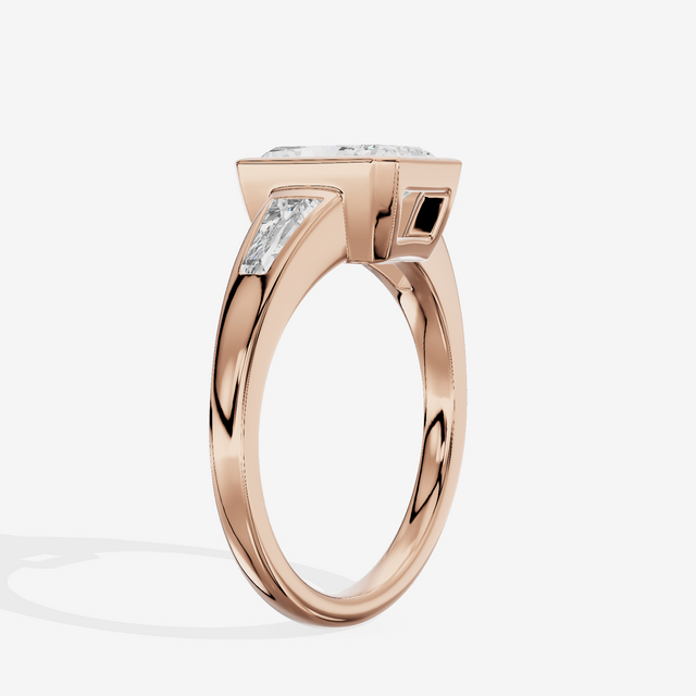 Modern Triade Radiant Three Stone Engagement Ring (1/2 ct. tw.) in 14K Rose Gold