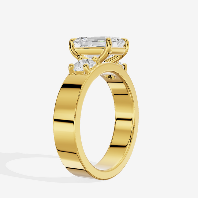 Royal Vowsae Three Stone Emerald Engagement Ring (1/2 ct. tw.) in 18K Yellow Gold
