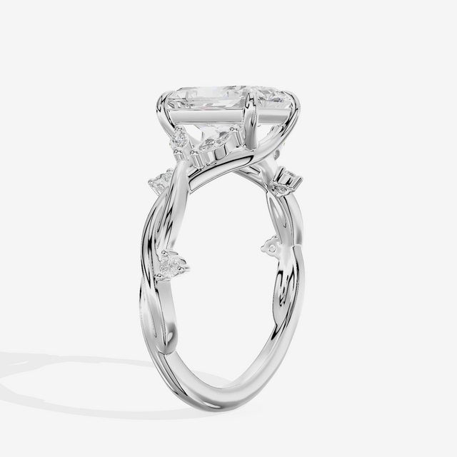 Twined Vowsae Radiant Twisted Engagement Ring (1/6 ct. tw.) in Platinum