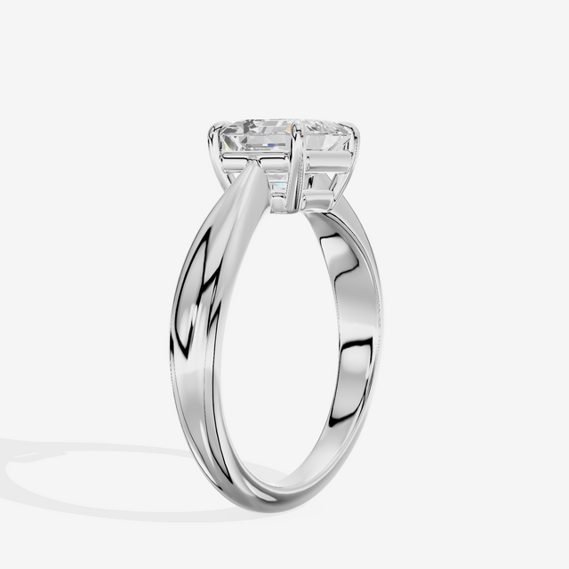 Aimora Trellis 2mm Asscher Solitaire Engagement Ring in Platinum