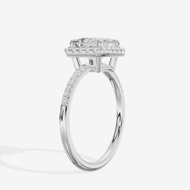 Vowsae Halo Asscher Engagement Ring (1/5 ct. tw.) in 18K White Gold