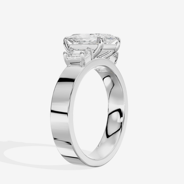 Vintage Vowsae Three Stone Radiant Engagement Ring (1/2 ct. tw.) in Platinum