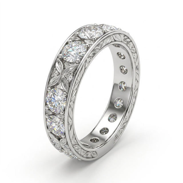 Low Profile Cushion Engagement Ring (1.03 ct. tw.) in 18K White Gold