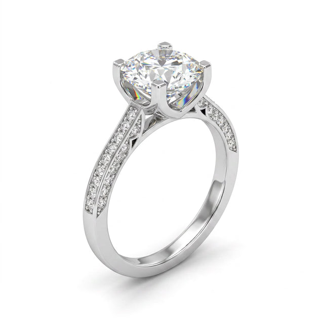 Pavé Round Engagement Ring (2.04 ct. tw.) in Platinum