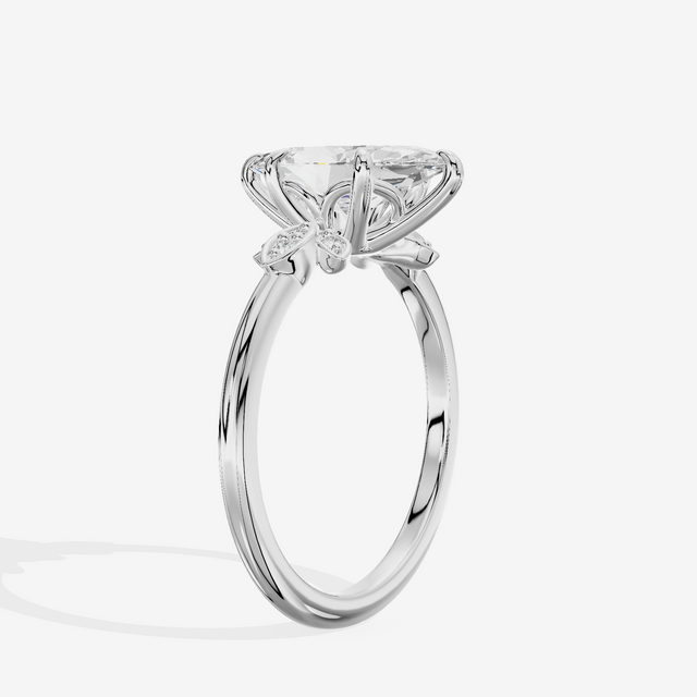 Trellise Marquise Engagement Ring with Side Stones (1/20 ct. tw.) in 14K White Gold